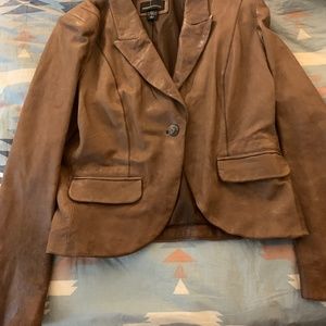 Brown leather jacket